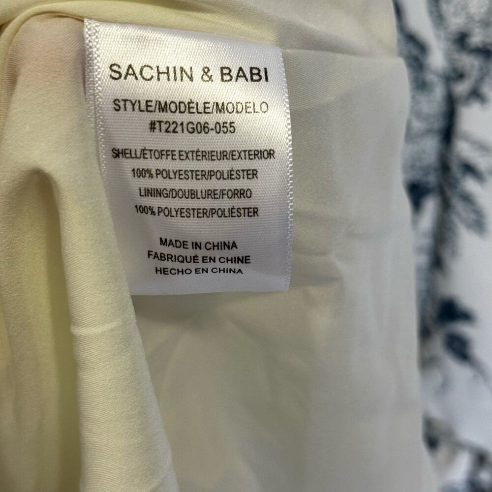 Sachin & Babi Rori Gown Grey Toile Print Ivory Maxi Dress Sleeveless Size 2 NWT - Picture 7 of 7